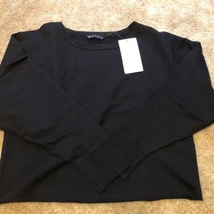 Athleta raw edge sweatshirt black size M. NWT